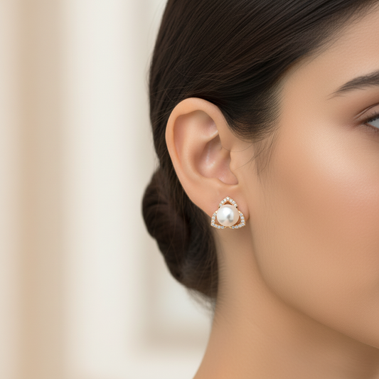 Elegant Pearl Stud Earrings – Small Gold Earrings Designs for Daily Use