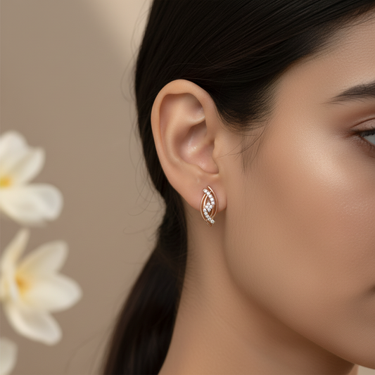 Trendy Small Gold Earrings Designs for Daily Use – Leaf Tops for Women & Girls