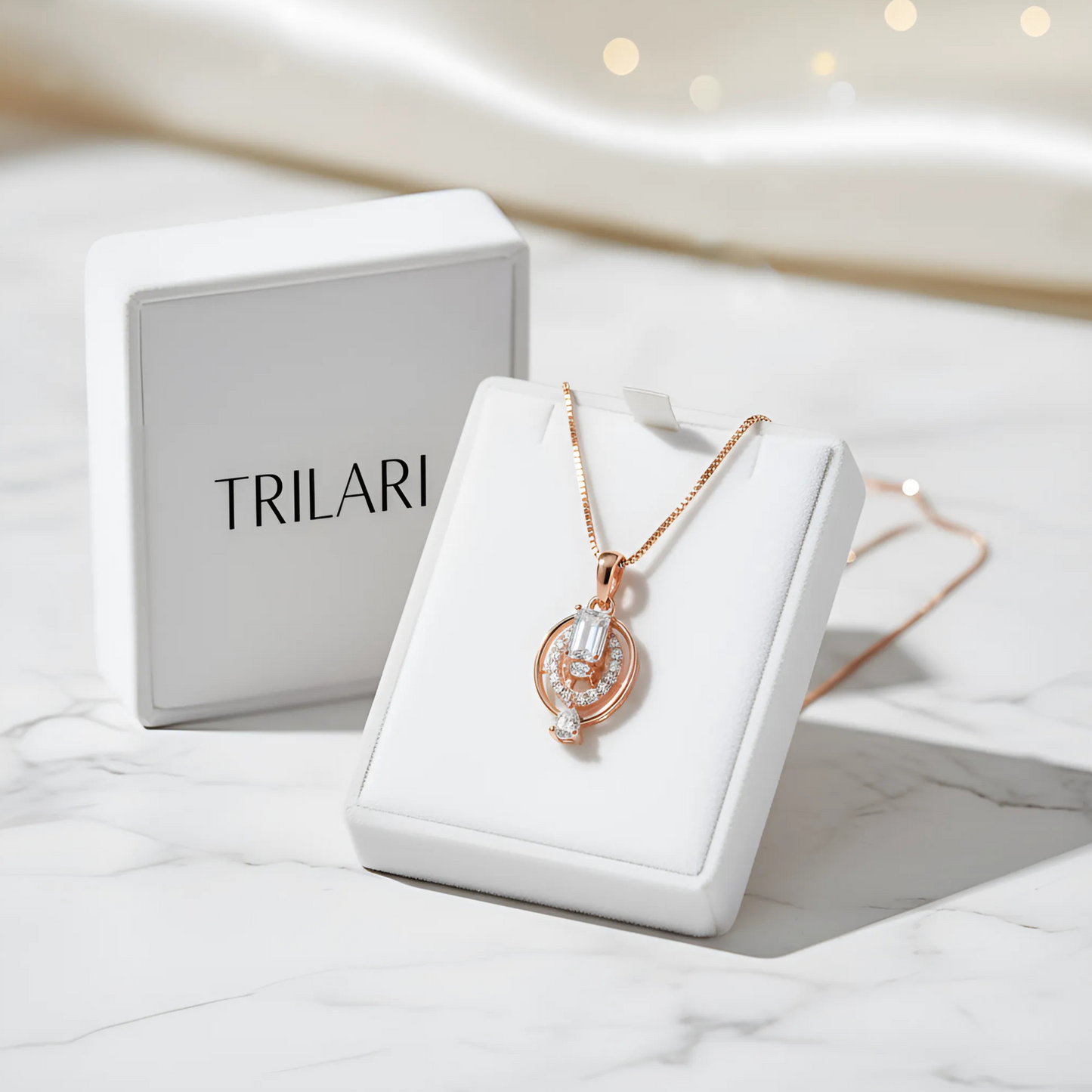 Oval Rose Gold Plated Pendant Necklace for Women