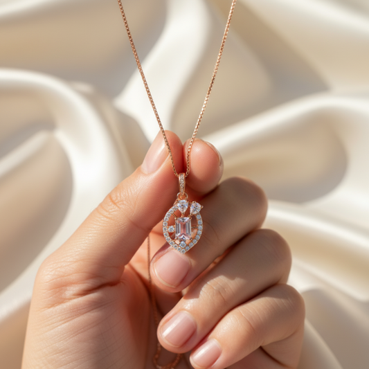 Elegant Rose Gold Plated Pendant Necklace for Women