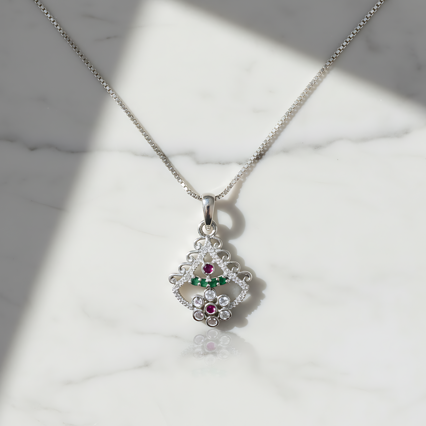 Elegant Silver Plated Pendant Necklace for Women