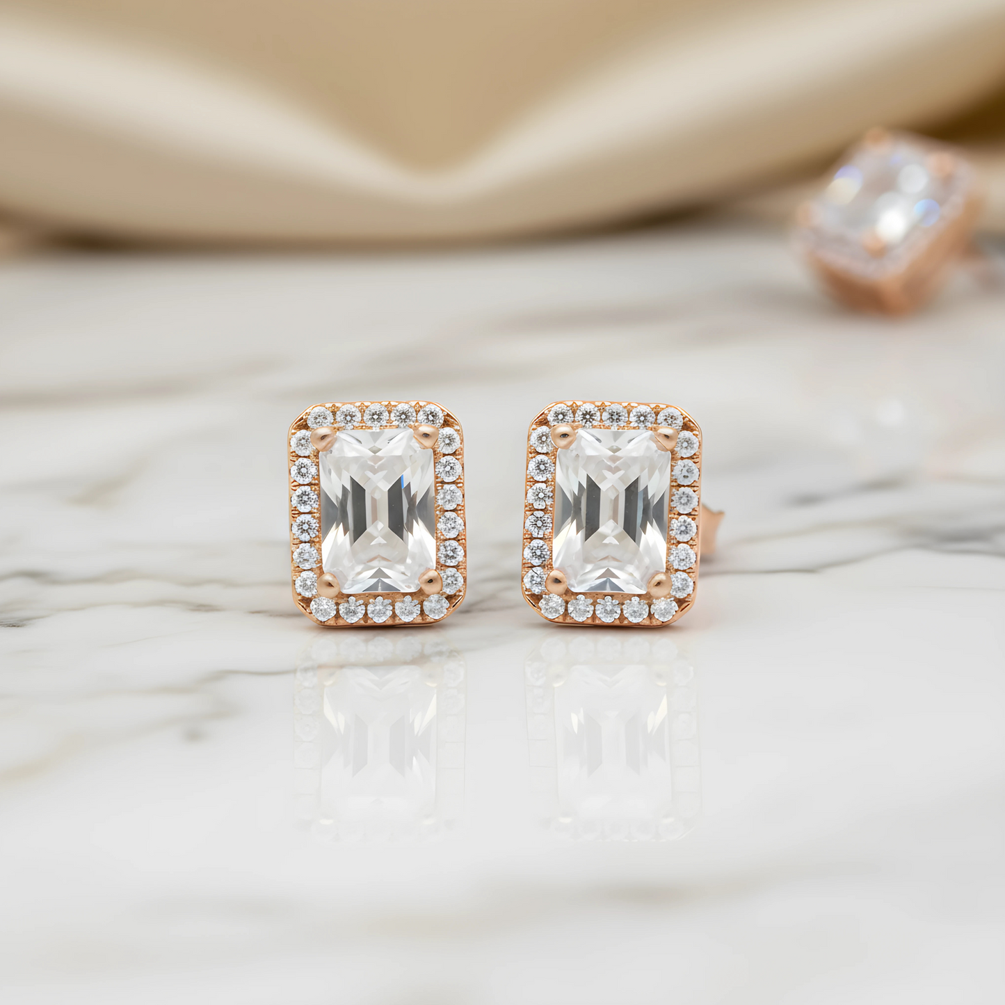Elegant Small Gold Earrings Designs for Daily Use – Rectangular Tops for Women