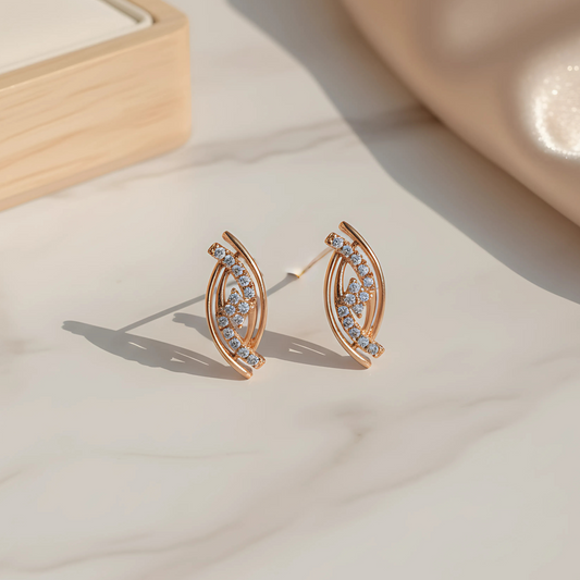 Trendy Small Gold Earrings Designs for Daily Use – Leaf Tops for Women & Girls