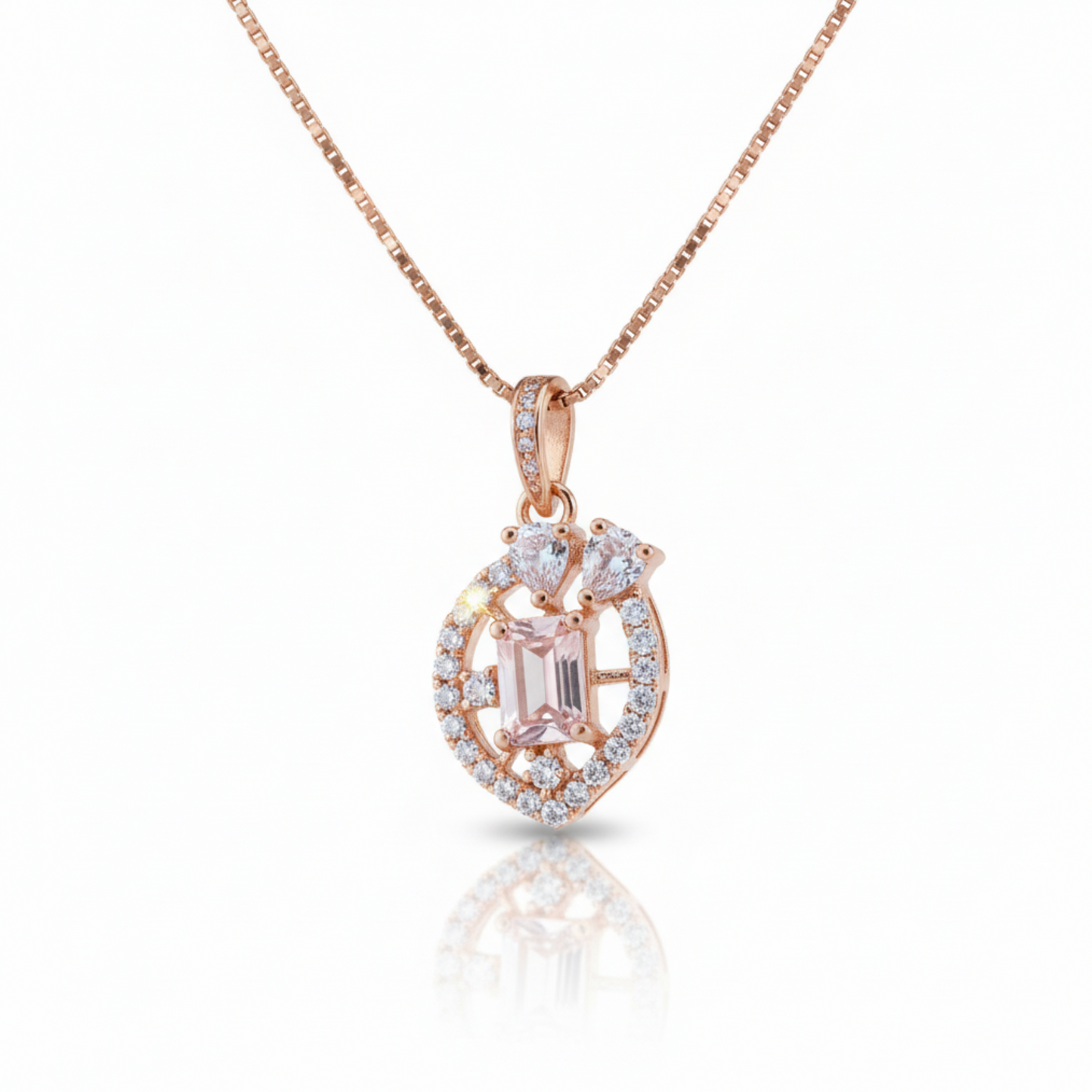 Elegant Rose Gold Plated Pendant Necklace for Women