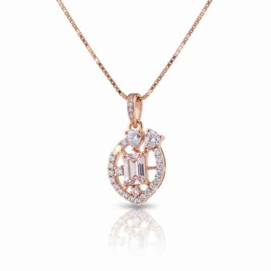 Elegant Rose Gold Plated Pendant Necklace for Women