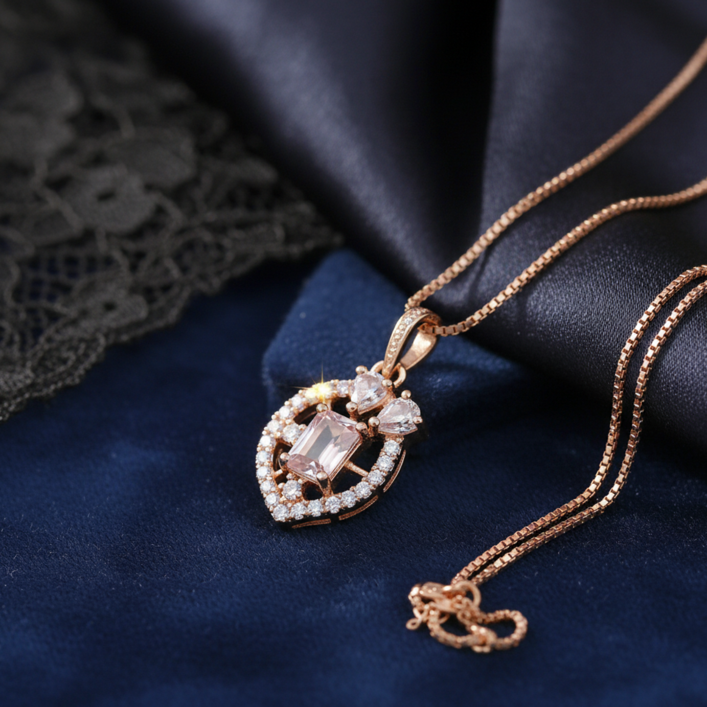 Elegant Rose Gold Plated Pendant Necklace for Women