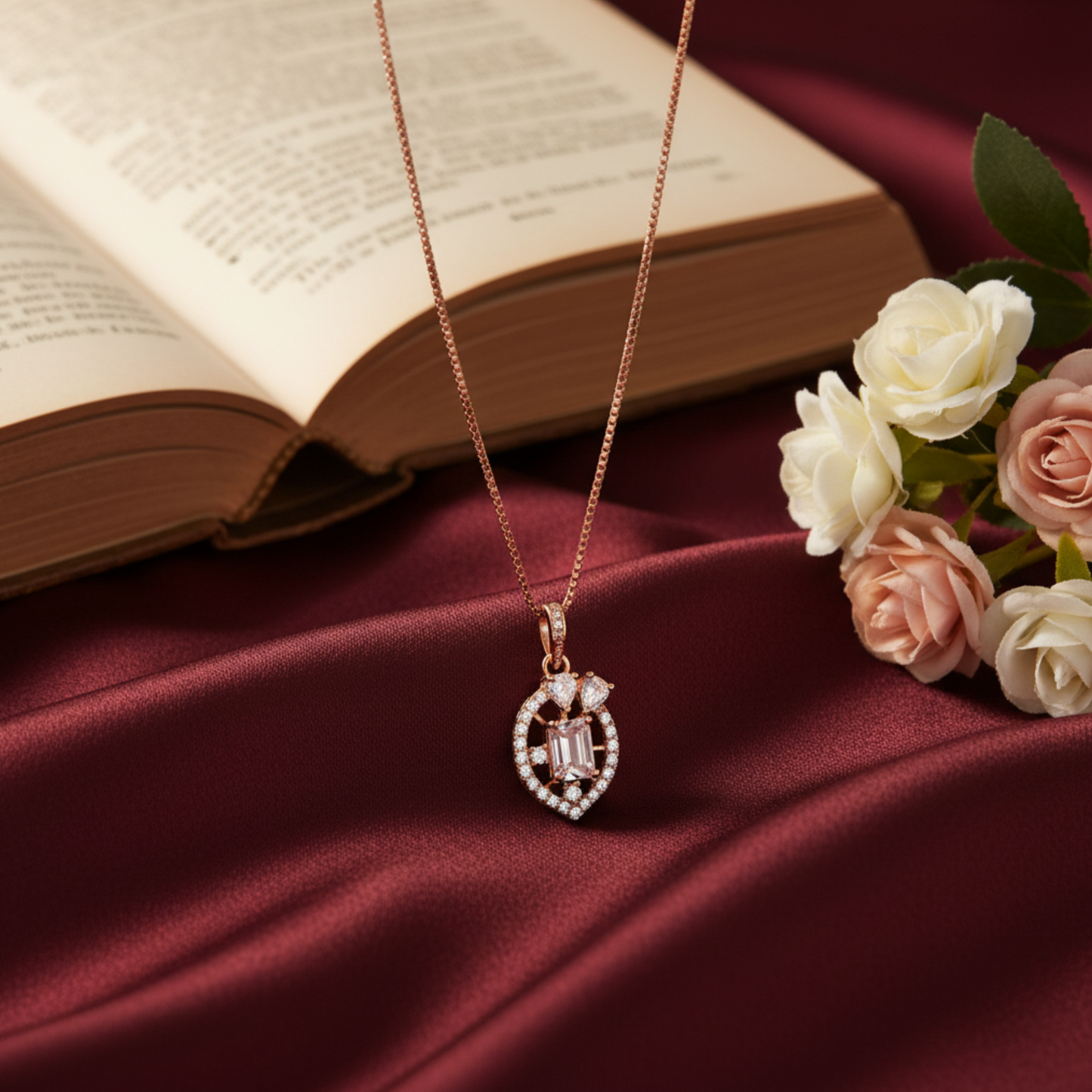 Elegant Rose Gold Plated Pendant Necklace for Women