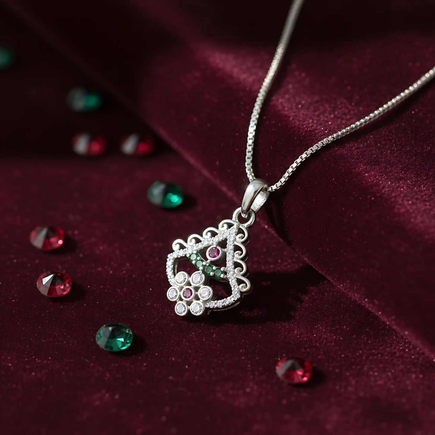 Elegant Silver Plated Pendant Necklace for Women