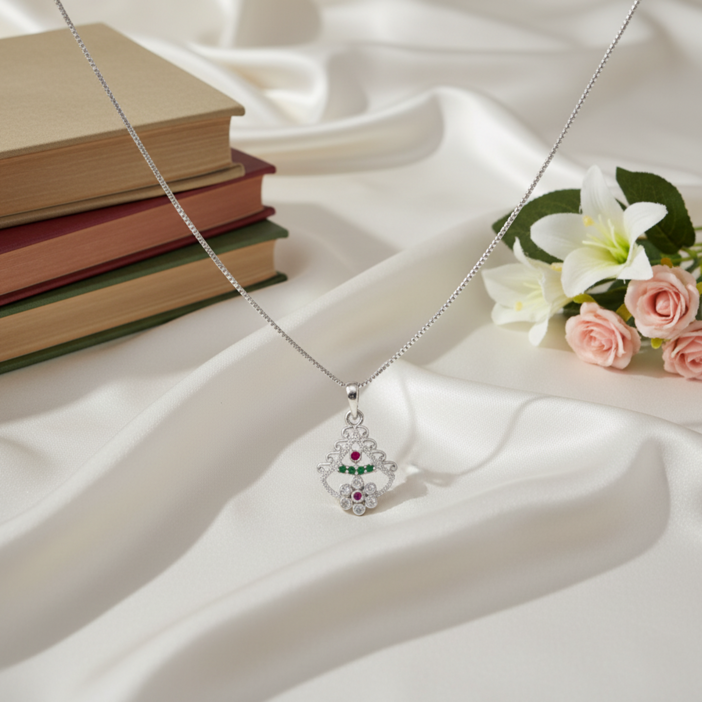 Elegant Silver Plated Pendant Necklace for Women