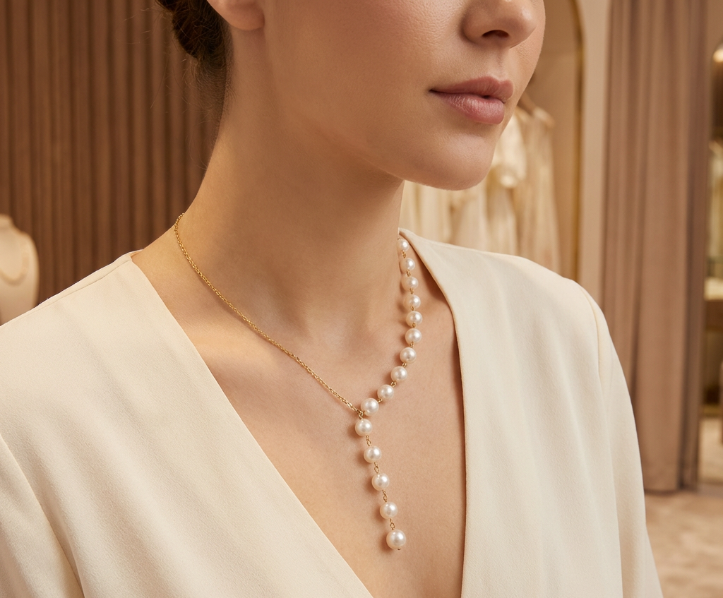 title: elegant pearl drop gold necklace title: elegant pearl drop gold necklace